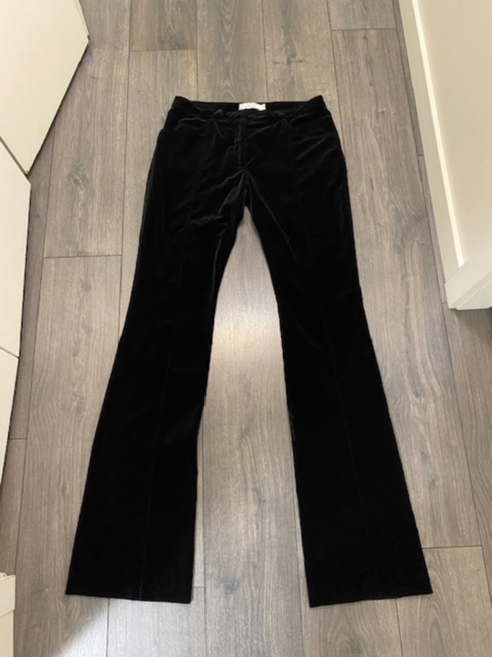 Altuzarra Black Velvet Boot Cut Pants Size 12 NWOT